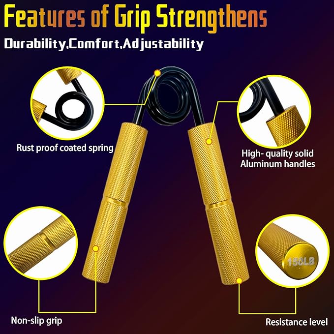 Grip Strength Trainer Set,50-300LB Hand Grip Strengthener,Hand Forearm strengthener 6 Pack, Workout equipment,Strength Training Exercisefor Hand Arm Forearm Wrist Finger