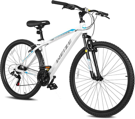 WEIZE Hardtail Mountain Bike, 29 Inch Wheels Outdoor Cycling Bike, 21-Speed Trigger Shifter, Aluminum Frame for Men and Women, Comfort Saddle, MTB Bicycle with Suspension Fork