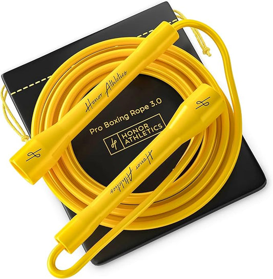 Honor Athletics | Pro Boxing Rope 3.0 | 5.3mm Jump Rope Indoor/Outdoor Adjustable For Boxing | Ultra-Durable, Non-Kinking TPU-PVC blend/Unbreakable Handles | Adjustable | Skipping Rope