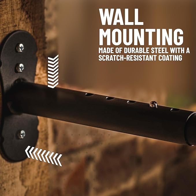 Pro-Bike Tool Bike Wall Mount - Adjustable Hanging Arms Horizontal Bike Rack - for Almost Every Bike - Bike Wall Hanger with Durable Metal Construction - Black/Red - Set of 2