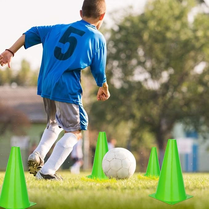 9 Inch Cones Sports, 15 Pack Orange Soccer Cones Training Agility Field Marker Plastic Traffic Cones for Football Basketball Drills Multipurpose Practice, Indoor Outdoor Games Activity Party Events