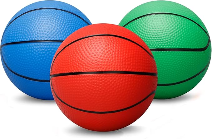 5 Inch Foam Mini Basketball Balls for Indoor Mini Hoops Set, Soft Squishy Basketball Slow Rising| Swimming Pool Beach Balls Great Sport Gift for Adults & Kids Sensory Stress Balls (3 Pack)