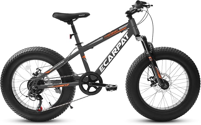20 24 26 Inch Mountain Bike, 20 inch 7 Speeds Steel Kids Fat Tire Mountain Bike, 24 26 inch Aluminum Frame Boys Bike, Front Suspension Dual Disc Brake Teens Sport Bikes for Kids Boys Girls
