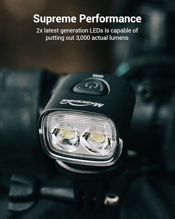 Magicshine MJ 902S 3000 Lumen MTB Front Bike Light High Performance, CREE LED IPX6 Waterproof USB Rechargeable Perfect LED Bike Light for Mountain Biking Road