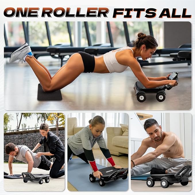 EAST MOUNT Ab Roller Wheel - Ab Roller with Elbow Support for Core Workout Belly Fat Automatic Rebound Abdominal Wheel for Women Men Home Gym Equipment