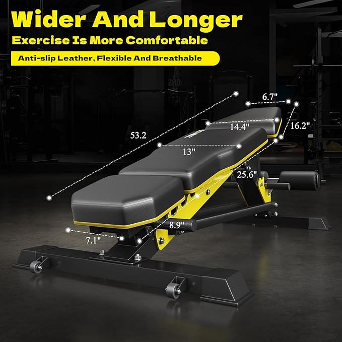 Heavy Duty Bench Adjustable Workout Bench Press Set for Home Gym Strength Training, Multi-Functional Roman Chair with Headrest, Max Load 1200 (DZ-025)