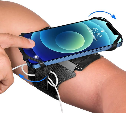 VUP Running Armband 360°Rotatable for iPhone 16/15/14/13/Pro Max/Pro/Mini, Fits All 4-6.7 Inch Smartphones, with Key Holder Phone Armband for Running Hiking Biking (Pack of 10)
