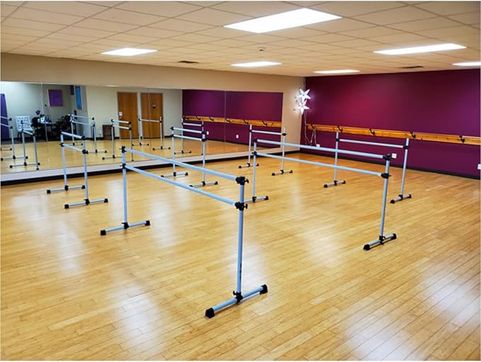 VITA Barre Portable Freestanding Double Ballet Barre, Prodigy, Aluminum | Adjustable Height, USA Made, Home or Gym Exercise Equipment for Kids & Adults | Dance, Fitness, Pilates
