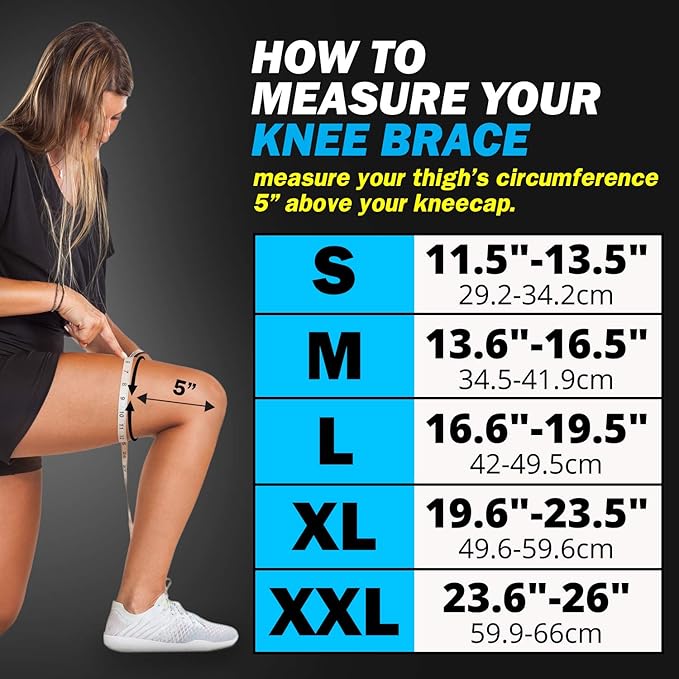 POWERLIX Leg Sleeve - Best Knee Brace for Leg Pain for Men & Women Knee Support for Running, Basketball, Volleyball, Weightlifting, Gym, Workout, Sports Please Check Sizing Chart