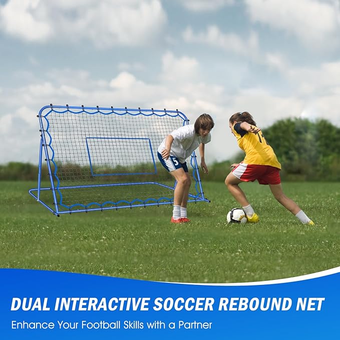 Soccer Rebounder Net, Quick-Switch Angle Soccer Training for Control, Passing Practice, Easy Setup Rebounder Gifts Aids & Equipment for Kids,Teens & Adults