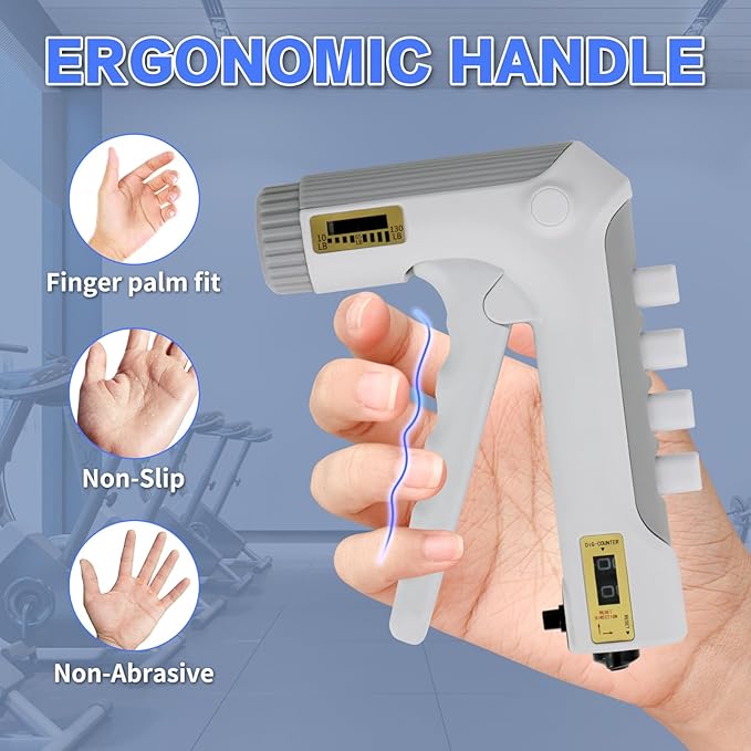 HXD-ERGO Grip Strength Trainer with Finger Exerciser, Adjustable Resistance Hand Gripper, Hand Exerciser with Counting for Muscle Building(10-130 LBS)