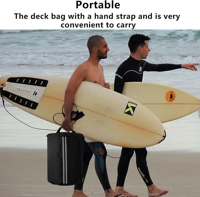 Deck Bag, Paddleboard Mesh Storage Bag for Kayaks, Surfboards, S-u-p, Stand-Up & Surfboard Accessories, Paddleboard Cooler organized with Swivel Hook Waterproof Zipper Pouch