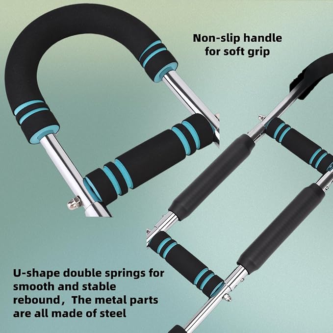 Twister Arm Exerciser 40-100lb,3-Position Adjustable Arm Trainer - Portable Power Twister Bar for Chest & Upper Body Workout, Detachable Home Gym Equipment for Men Women, Blue