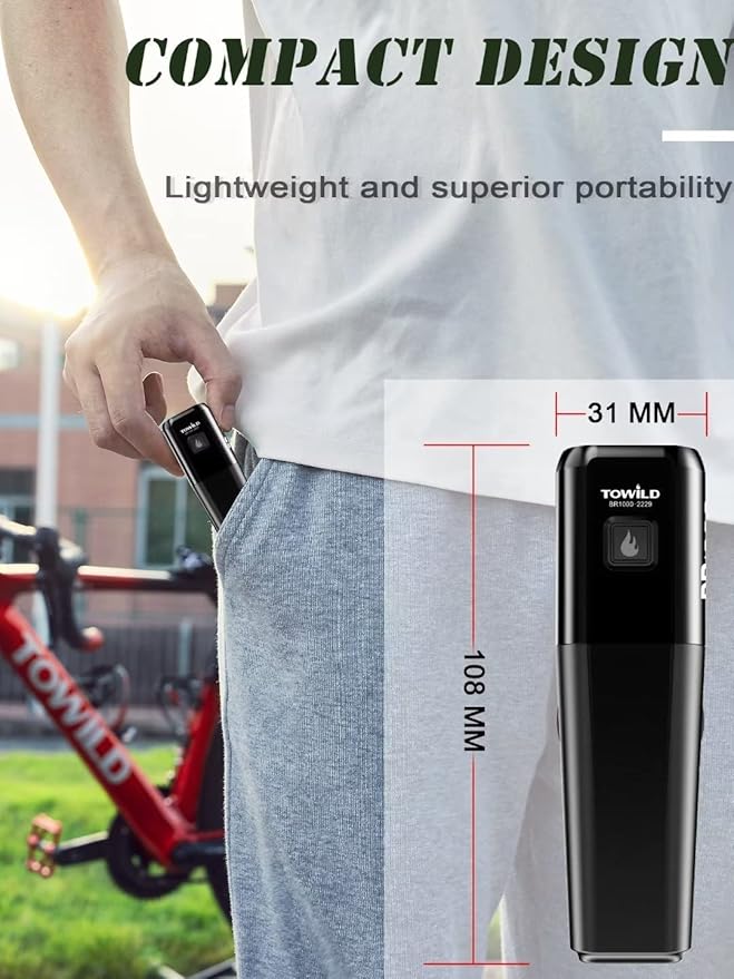 TOWILD BR1000 Bike Lights for Night Riding,1000 Lumen Lightweight Bike Front Light,Long Battery Life,Compatible with Garmin/GoPro Mount,3500mAh Rechargeable&Replaceable Battery,for Commuter Cyclists