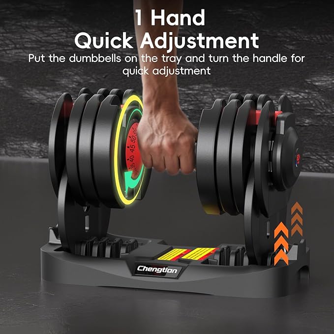 Upgraded Adjustable Dumbbells Set 52.5 lbs/25 lbs, 15/9 Weights Dumbbell Set, Quick Adjustable Dumbbells For Men Women Home Gym with Anti-Slip Handle, Safe and No Falling