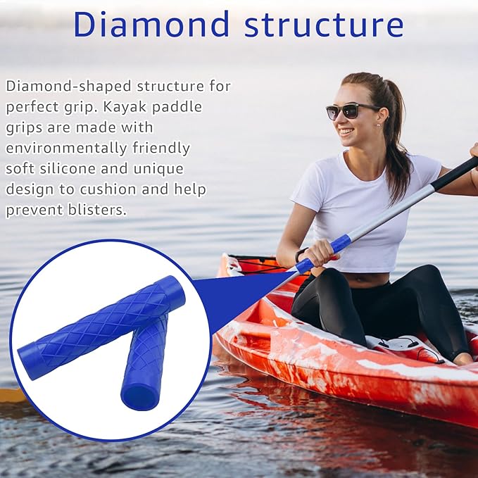 2-Pack Kayak Paddle Grips No Slip Oar Grip for Take-Apart Paddles, Blister Prevention Kayaking Accessories (Diameter of 30mm/1.18 inches)