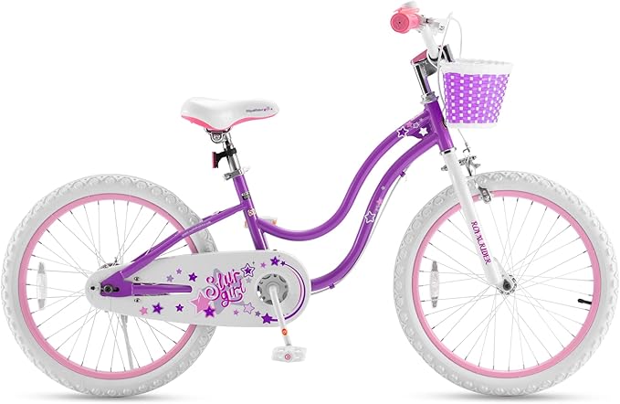 RoyalBaby Girls Bike EZ Bike Stargirl Training Free Balance to Pedal Easy Learning Bicycle, 12-20 Inch for Toddlers & Big Kids.