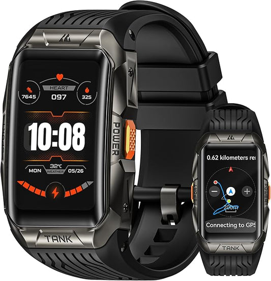 KOSPET Tank X2 Ultra GPS Smart Watch, 3D Curved Glass, Stainless Steel Unibody, 6 Satellite Positioning, Compass, 50M Waterproof, Answer/Make Call, 1.64" AMOLED Screen