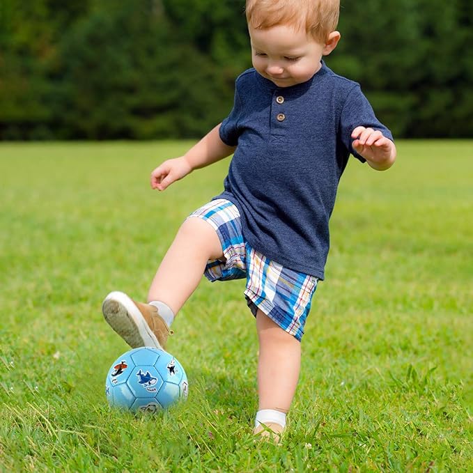 Toddler Soccer Ball Size 2 - Soft Kids Soccer Ball 2 Pack for Ages 1-3 3-5 - Cartoon Sports Toys for Boys Girls - 5.8” Small Ball for Indoor/Outdoor Games for Yard Games