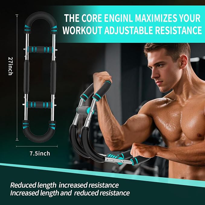 Twister Arm Trainer,Adjustable 66-110lbs Chest Workout Equipment for Men & Women,Ergonomic Home Gym Strength Trainer with Anti-Slip Handles & Carry Bag