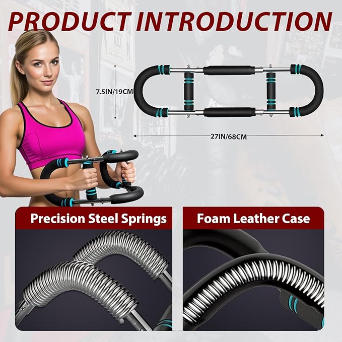 Twister Arm Trainer, Chest Workout Equipment, Three-Level Adjustable Forearm Strengthener at Home, Portable Fitness Exerciser, Gifts for Men Women Dad Bro Husband