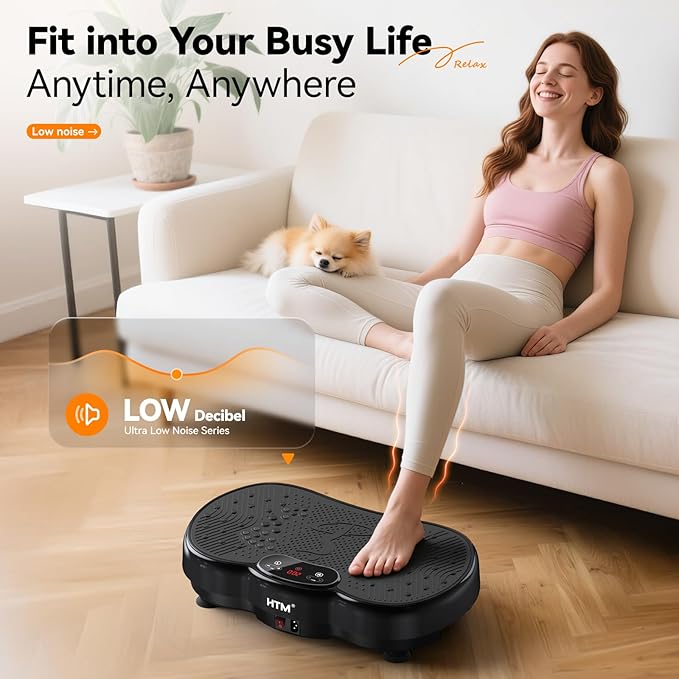Vibration Plate Exercise Machine - 300 lbs Weight Capacity, 120 Speed Levels, 9 Workout Modes for Home Fitness, Muscle Toning & Weight Loss