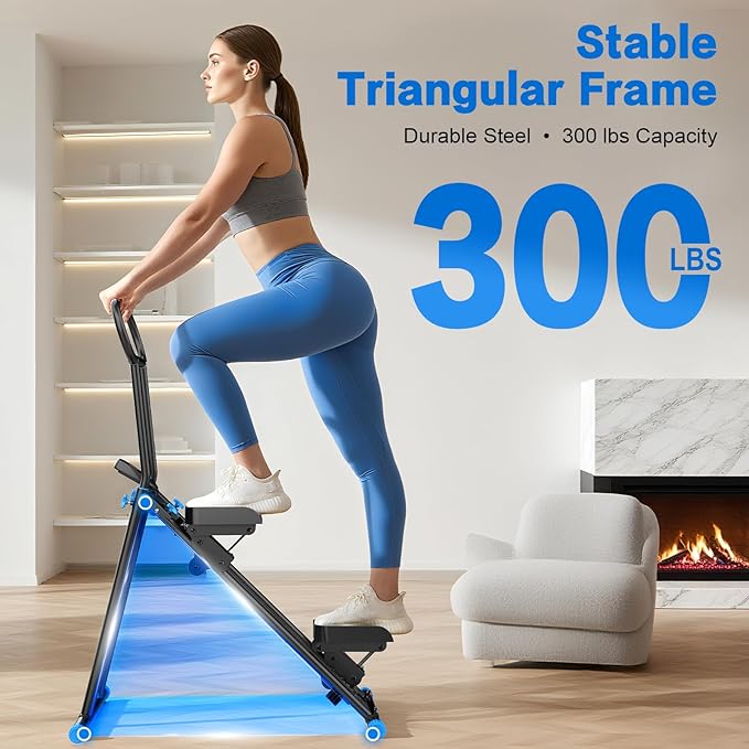 Stair Stepper for Home Gym,Folding Vertical Climber Cardio Exercise Machine,Stair Climber for Full Body Workout with Adjustable Handlebar for Women & Men