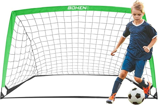 BOHEN 11x5.5 FT/9x5 FT/6x4 FT Portable Metal Soccer Goal for Backyard with Carry Bag - Fun for Outdoor Indoor Training Games for Kids and Adult, Easy Storage and Transportation
