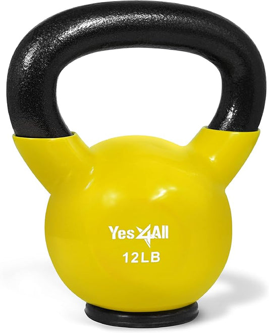 Yes4All Kettlebells Rubber Base, Kettlebell Set for Women, Strength Training Kettlebells Weights (10-65 lbs)