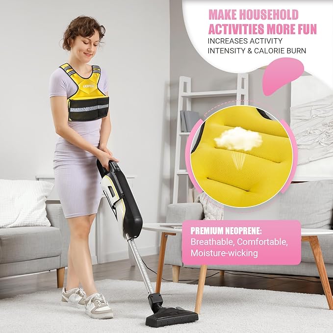 Adjustable Weighted Vest for Women, 6-12 Lbs Rucking Vest with 6 Ironsand Weights, Great Weighted Vest with Plus Pockets & Reflective Strips for Running, Walking, Workout and Strength Training