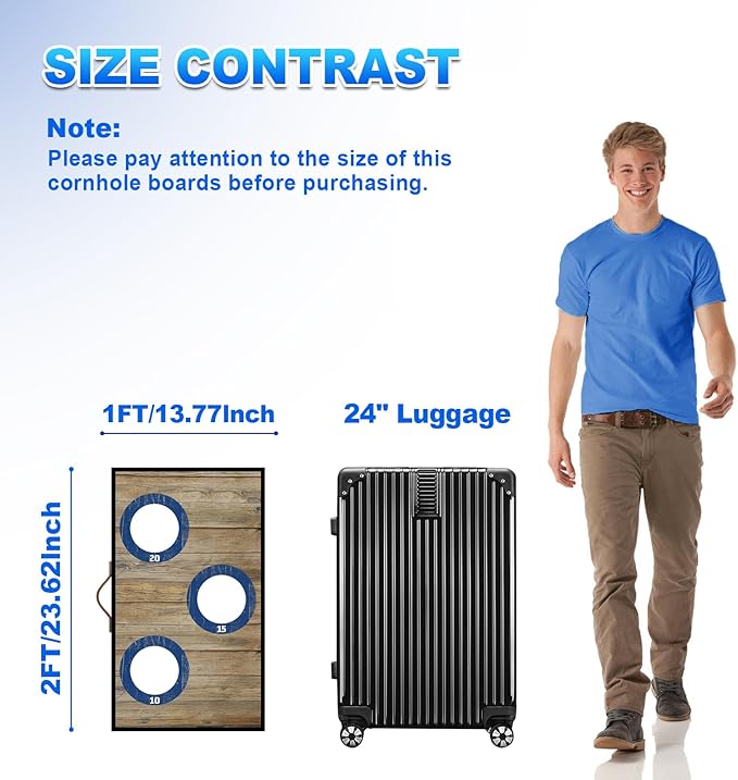 Portable Cornhole Board Set with Bean Bags,Choose 3 * 2 ft or 2 * 1 ft Cornhole Boards for Adults Kids Cornhole Games for Indoor and Outdoor Party Camping Equipment