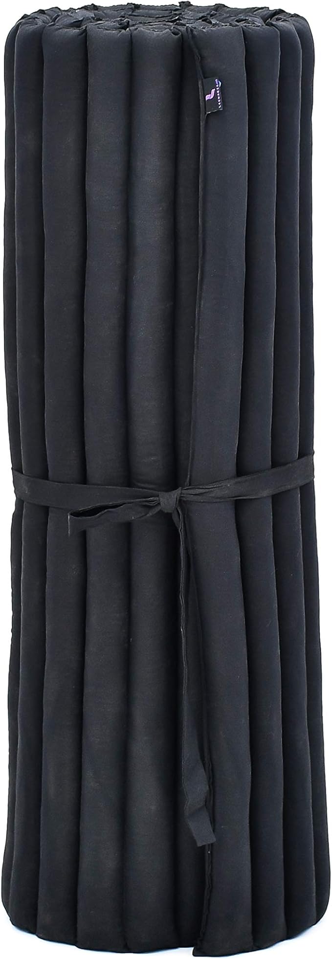 Leewadee - Kapok Roll Mat – Handcrafted Folding Sleep & Relaxation Mattress from Thailand, Ideal as Guest Bed, Camping Mat, Yoga Mat or Traditional Futon, 75 x 39 inches, Black
