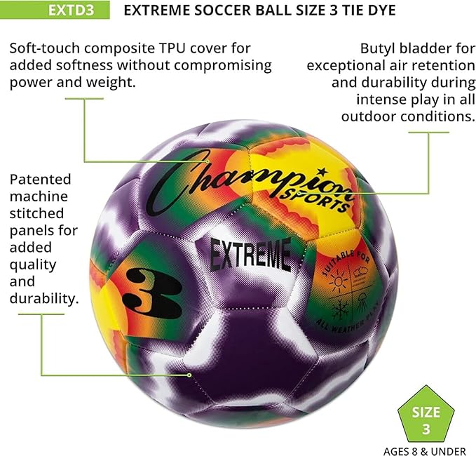 Champion Sports Tie Dye Soccer Ball