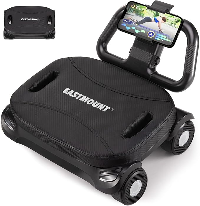 EAST MOUNT Ab Roller Wheel - Ab Roller with Elbow Support for Core Workout Belly Fat Automatic Rebound Abdominal Wheel for Women Men Home Gym Equipment