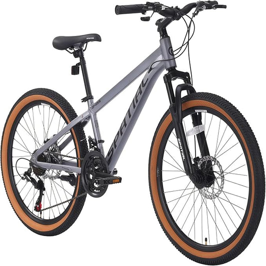 SPATIAL Mountain Bike, 24/26/27.5/29 inch Outdoor Cycling Bike,21/8 Speed Lightweight Aluminum Frame | Dual Disc Brakes,Adjustable Ergonomic Seat for Men Women Adult,MTB Bicycle