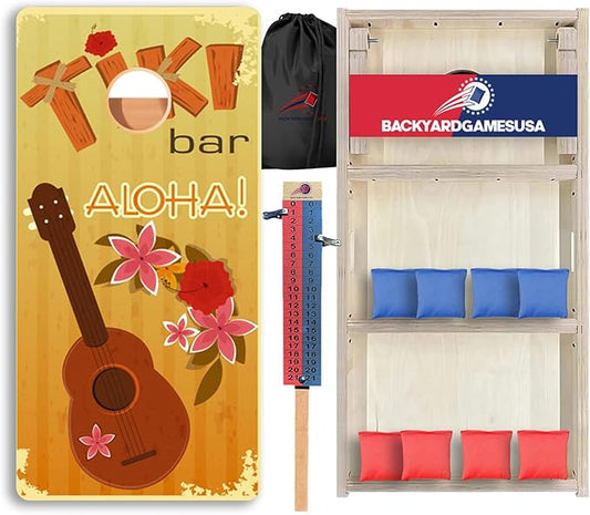 CornholeGamesUSA Pro Cornhole Boards Set | Made in USA | 3/4 Baltic Birch | No Bounce | Triple Thick Legs | Two Brace & Handles, Tournament 2x4 Regulation Set with Score Tower & Cornhole Bags