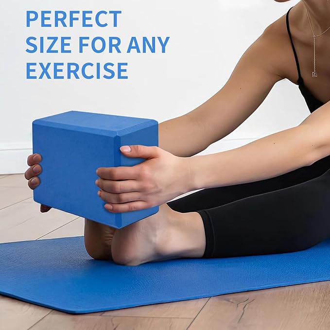 2 Pack 9‘’x6‘’x4‘’ Yoga Blocks with Stretch, Durable Yoga Foam Blocks, High Density & Non Slip Surface for Yoga, Pilates, Stretching, Dance, Ballet, Gymnastics,Fitness for Stability & Balance