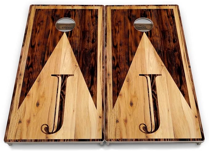 Tournament Cornhole Boards - Regulation 2'x4' Set 3/4" Baltic Birch - Bags Sold Separatetly (Wood Letter Design)