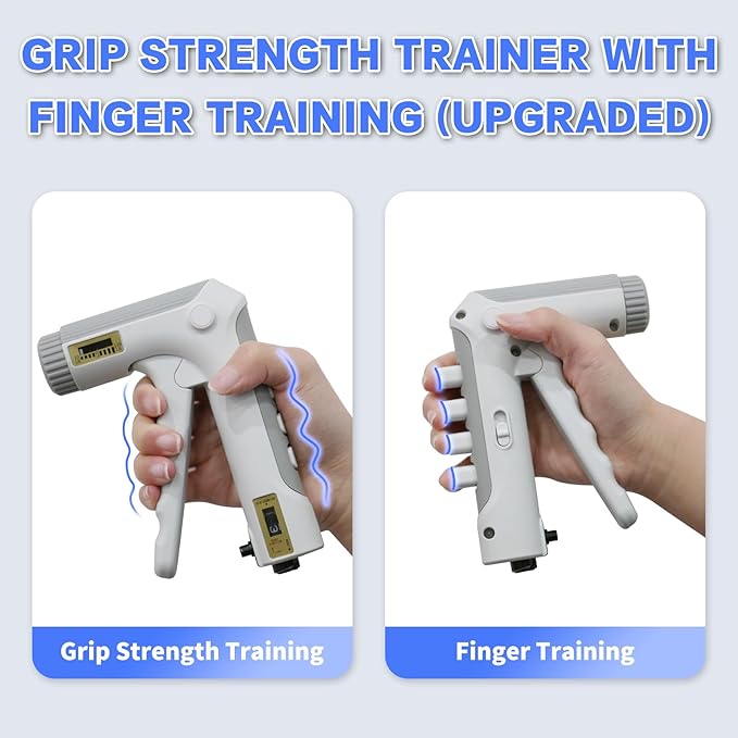 HXD-ERGO Grip Strength Trainer with Finger Exerciser, Adjustable Resistance Hand Gripper, Hand Exerciser with Counting for Muscle Building(10-130 LBS)