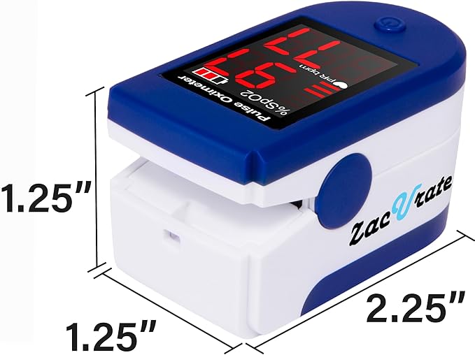 Zacurate FSA/HSA Eligible 500CL Fingertip Pulse Oximeter Blood Oxygen Saturation Monitor with Batteries and Lanyard Included (Sapphire Blue)
