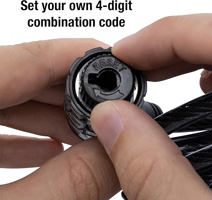 Allen Sports Premier Locking Quick Release 5-Bike Carrier for 2 in. Hitch, QR555 & Master Lock Bike Lock Cable, Set Your Own Combination Bicycle Lock, Black