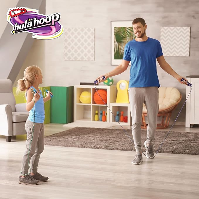 Wham-O Hula Hoop Jump Rope, 7 Feet Skipping Rope with Spiral Handles, for Indoor Outdoor Fitness Exercise Weight Loss