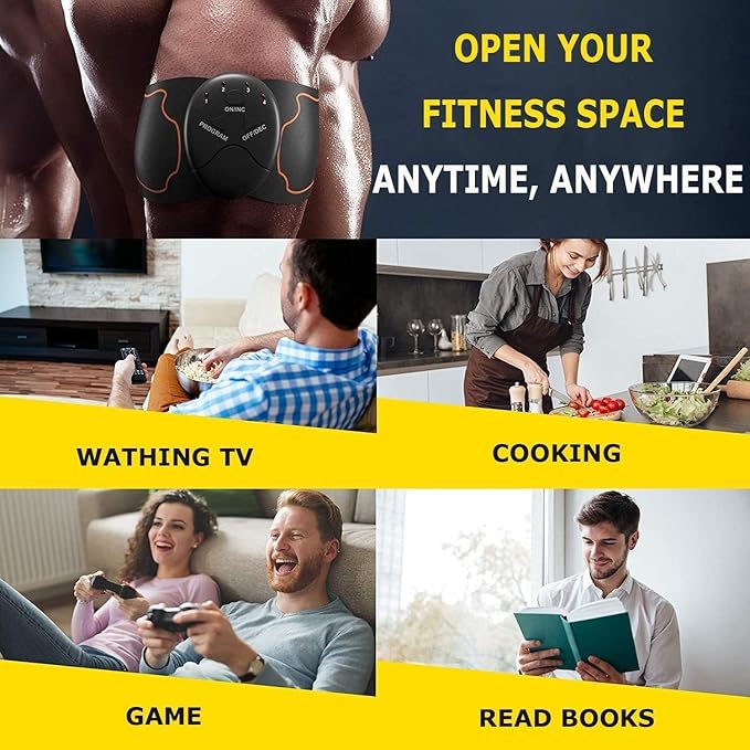 ABS Muscle Stimulator, Abdominal Muscle Toner ABS Training Workout Belt Body Toing Gear Waist Trimmer Fitness Equipent Home Office Exercise for Abdomen/Arm/Leg