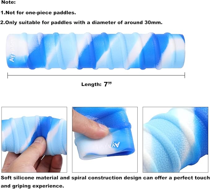 Ayaport Kayak Paddle Grips Non-Slip Silicone Wraps Blister Prevention Kayaking Accessories for Take-Apart Paddles