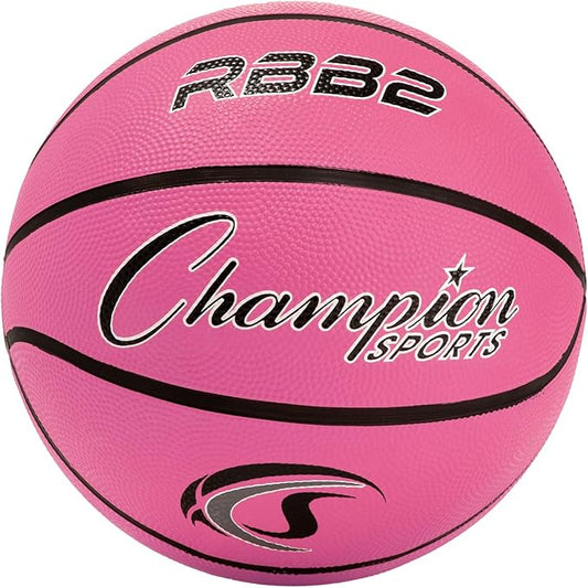 Champion Sports Rubber Basketballs – Heavy Duty Pro-Style, Indoor/Outdoor Use, Premium Basketball Equipment for Physical Education, Various Sizes & Colors (Size 3, 5, 6, 7)