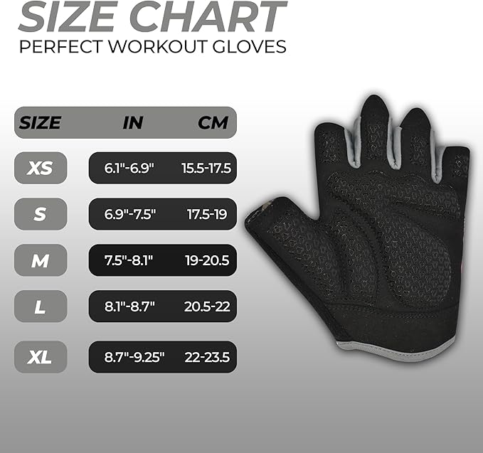 FIGHTSENSE Workout Gloves for Men Women, Weight Lifting Gloves with Non-Slip Silicon Padded Palm, Breathable, Lightweight Exercise Gym Gloves for Weightlifting Powerlifting Cycling Rowing