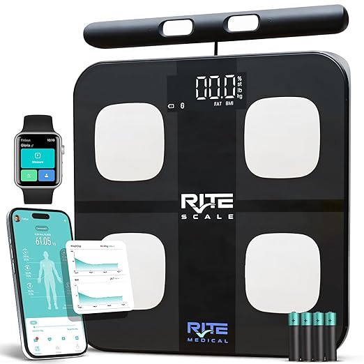 8-Electrode Smart Weight Scale for Body Weight with Mobile App | Digital Weight Scale | BIA Technology for BMI, Muscle Mass & More | Bluetooth Connectivity