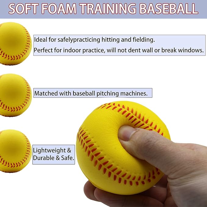 Magicorange Baseball, Foam Baseballs 20 Pack Practice Training Baseballs Unmarked Baseball Soft Toss, Batting, Fielding, Hitting, Pitching