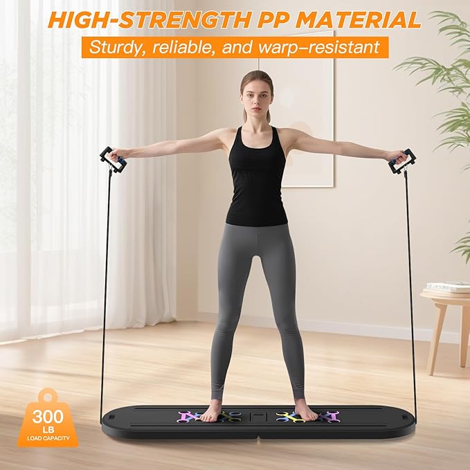 Foldable Pilates Board for Home Workout, 2025 New Pilates Reformer Set with Smart Timer, 7-in-1 Multifunctional Pilates Board Fitness Board, Pilates Reformer Machine Pilates Sliding Board