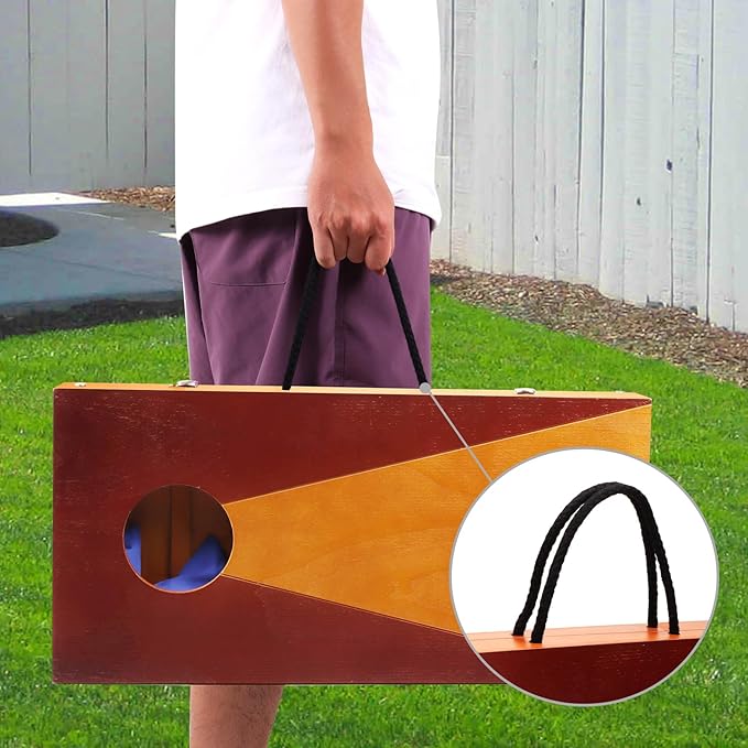 GSE Games & Sports Expert Portable Cornhole Toss Game Set with 8 Bean Bags, Wooden Cornhole Game Set for Indoor&Outdoor. Bean Bag Toss Game Set for Family, Friends